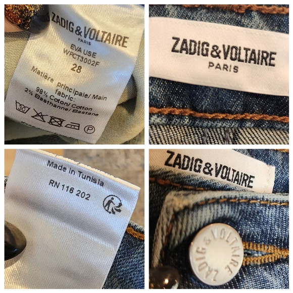 Zadig & Voltaire Studded Eva Use Jeans. Women's size 28. - Picture 3 of 16